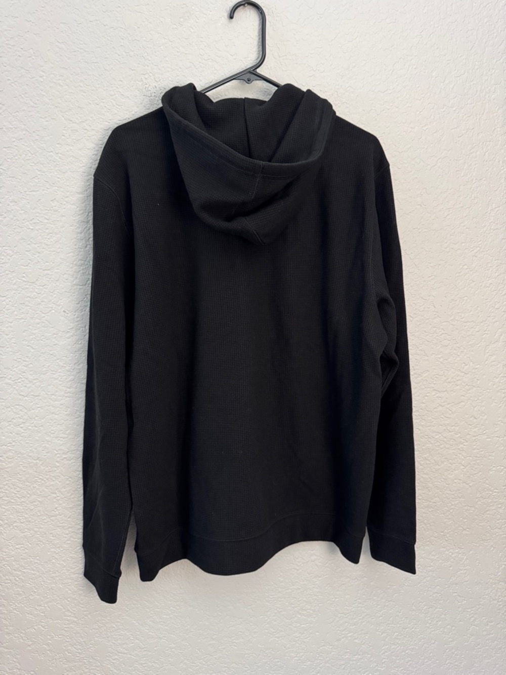 NWT Zella Men’s Waffle Knit Zip Up Hoodie Black Large - Picture 5 of 5